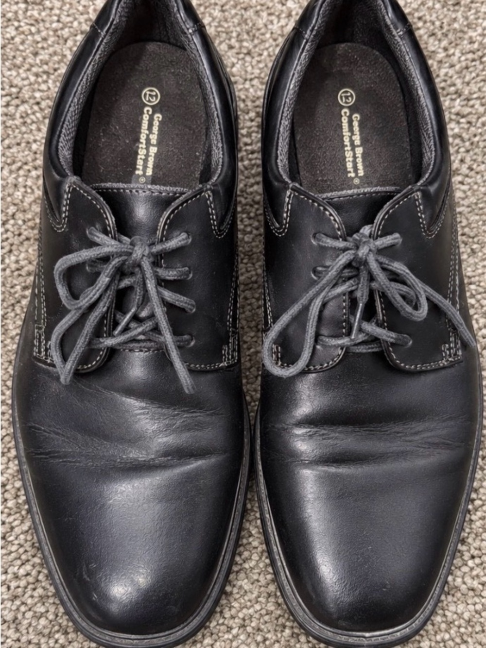 Men's Black Lace-Up Comfort Dress Oxfords